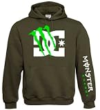 Monster Energy DC Green Claw Hoodie CHOCOLATE MEDIUM