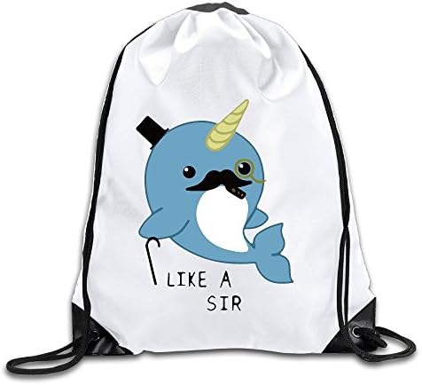 Fashion Fancy Narwhal Drawstring Backpack Bag