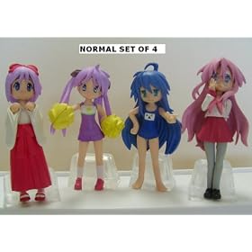 Anime Lucky Star Trading Figure Set of 4 HGIF BANDAI