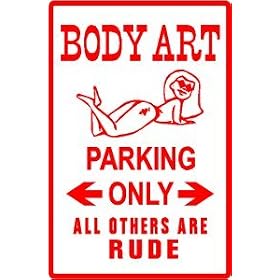 BODY ART PARKING tattoo skin novelty NEW sign