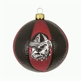 Georgia Bulldogs 3.5 Collegiate Glass Basketball Holiday Ornament - NCAA College Athletics