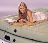 INTEX 66703 (66703E) COMFORT-REST RISING COMFORT RAISED QUEEN AIR MATTRESS AIRBED BED W BUILT-IN AC AIR-PUMP and WIRED REMOTE CONTROL