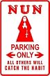 NUN PARKING catholic sister religion fun sign