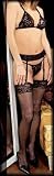 y2 Elegant n Unique - Lace 3 Piece Set Bra Garter Belt Thigh Hi and G-String One Size Black Red or White