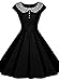 Miusol Women's Classy Vintage Audrey Hepburn Style 1940's Rockabilly Evening Dress,Black,Large