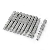 uxcell ドライバービット　磁性ビット　六角チップ　ハードウェア　10本入 4x50x4mm