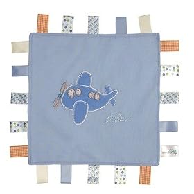 Slumbertag by Slumbersac Baby Comfort Tag Blanket Blue Plane & Train