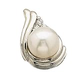 Platinum with Glamour Pearl and Sparkling Diamond Pendant
