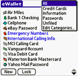 eWallet (Professional Edition) for Palm Handhelds