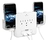 RND Wall Power Station includes 3 AC Plugs and 2 USB ports with Surge Protection. Also includes 2 slide-out holders for your Smartphone. Our charging station meets/exceeds industry manufacturing/quality standards.
