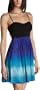Trixxi Junior's Emma Dress With Tribal Teal And Blue Print Skirt,Blue/Teal,Medium