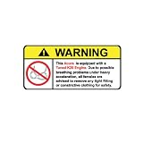 Acura Tuned K20 Engine No Bra, Warning decal, sticker 