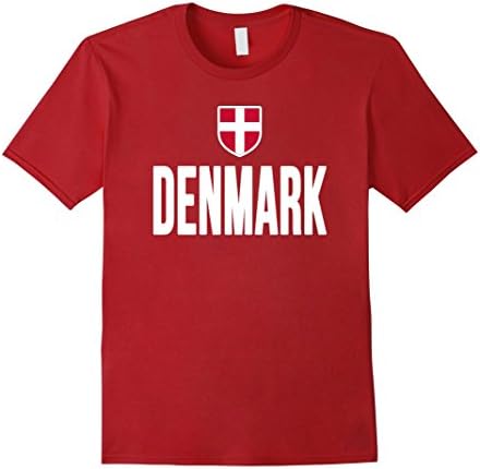 Men's Denmark T-shirt 2016 2017 Danish Flag Danmark Tee XL Cranberry
