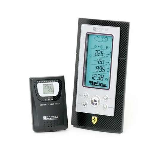 Oregon Scientific FAW101A-K Monza Ferrari Aerodynamic Line Weather Station, Carbon Black