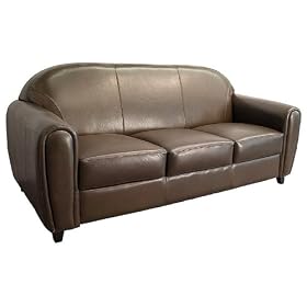 Luxurious Brown Leather Sofa [BT-828-3-BRN-GG]