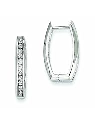 0.5 Carat 14K White Gold Diamond Rectangle Hoop Earrings