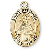 12K Gold Filled Saint Stephen Medal and 18-inch Chain