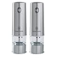 Russell Hobbs 12051-56 Battery Powered Salt and Pepper Grinders in Stainless Steel Illuminates as it Grinds