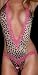 Sexy Brown Animal Print Crotchless Teddy Monokini Lingerie with