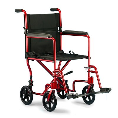 Invacare Corporation Lightweight Aluminum Transport Chair - Color: Red