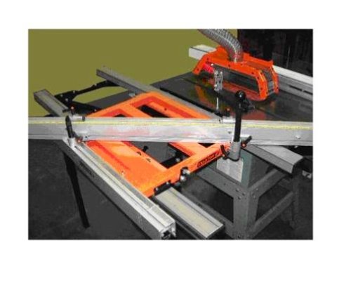 Exaktor EX26X Table Saw Large Open Grid Sliding System With Guide Rails, Fence, Table Assembly, Extension Bars & Blocks