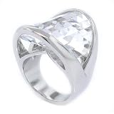 Aerodynamic, Mesmerizing White Topaz CZ Ring