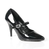 4 Inch Sexy High Heel Shoes Ladies Single Sole Shoes Mary Jane Pump Shoes Black Patent by Unknown