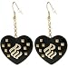 ROCAWEAR Black Resin RW Studded HEART Earrings