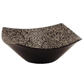 Click here to buy BIA Cordon Bleu Fiji Pasta Bowls, Set of 4, Black Swirl by BIA Cordon Bleu.