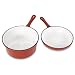 Heuck 33024 Porcelain Enamel Cast Iron 2.5 Quart Sauce Pan and 8 Inch Skillet Combo, Red