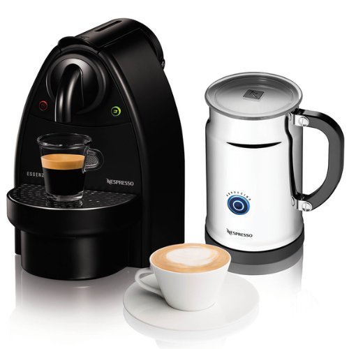 ^&Nespresso C91 Essenza Black Manual Espresso Machine and Aeroccino