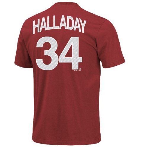 Roy Halladay Philadelphia Phillies Retro Maroon Majestic Player T-shirt