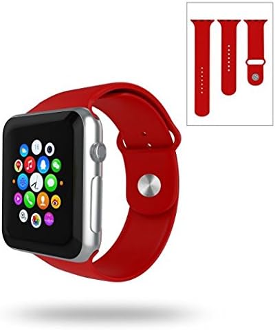 ZCGYLP New Sports Silicone Bracelet Strap for Apple Watch Band 10 Colors for Choice (38mm Models, Passionate Red)