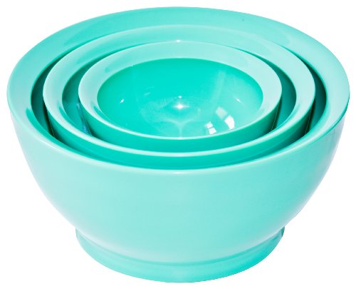 Calibowl Big Sur Stack Set of 3 Plastic Mixing Bowls, Aqua