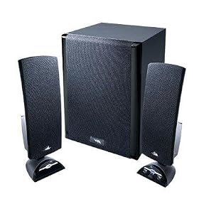 Click here to buy 3PC Subwoofer Speaker System by Cyber Acoustics.