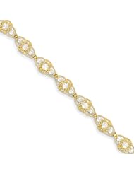 14k & Rhodium Diamond-Cut Circles Bracelet