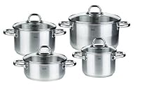 Fissler 3311804000 Topf-Set Korfu 4-teilig mit Glasdeckel, Induktion