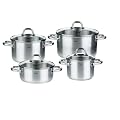Fissler 3311804000 Topf-Set Korfu 4-teilig mit Glasdeckel, Induktion
