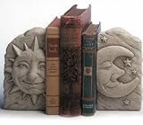 Cast Stone CELESTIAL Sun Moon Stars BOOKENDS Sculpture OUTDOOR INDOOR Statue