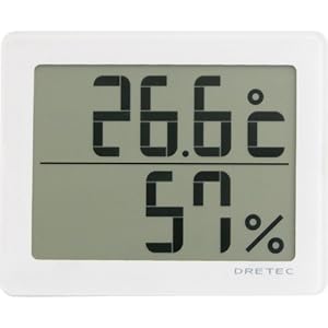 【クリックで詳細表示】DRETEC デジタル温湿度計 「アクリア」 ホワイト O-226WT