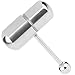 Adecco LLC 2Pcs Vibrating Tongue Ring Stainless Steel Body Piercing With 4 Batteries
