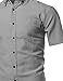 Youstar Basic Short Sleeve Button Up Shirt Gray Size L