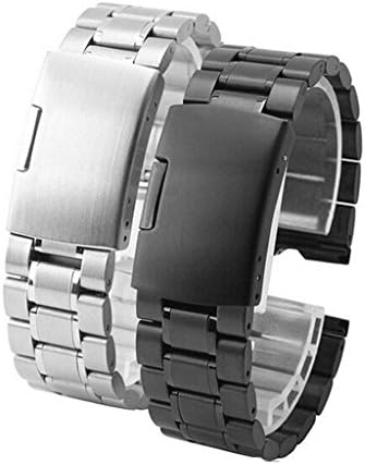 Solid Stainless Steel Watch Band Strap Black/Silver Samsung Galaxy Gear S2 Classic R732/Gear S2 R720 20mm Smartwatch Replacement Strap