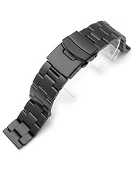19mm SOLID 316L Stainless Steel Super Oyster Straight End Watch Band-PVD Black