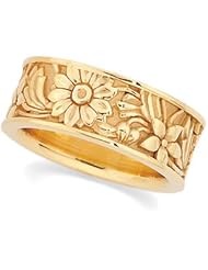 Ann Harrington Jewelry 14k Yellow Gold Floral Design Band