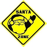 SANTA ZONE christmas novelty kids street sign