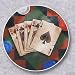 Kitchen & Housewares : AutoCoaster 287 ~ A Good Hand for poker players ~ Tile Drink Coaster for car cupholder