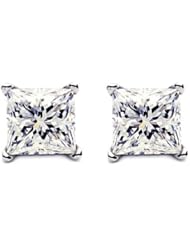 1/4 ct Princess cut Diamond stud Earring 14k gold