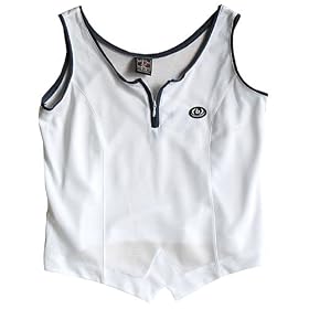 Buy Ladies Balle de Match Tie-Breaker Zip Tank-White Slate by Balle de Match