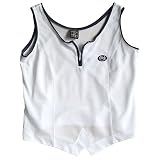 Womens Balle de Match Tie-Breaker Zip Tank-White/Slate